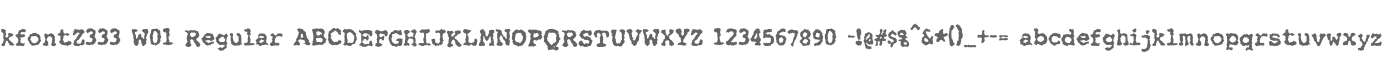 kfontZ333 W01 Regular