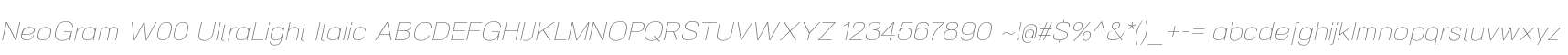 NeoGram W00 UltraLight Italic