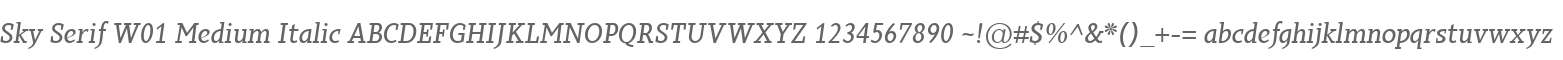 Sky Serif W01 Medium Italic