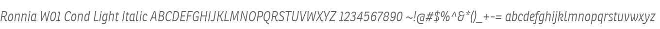 Ronnia W01 Cond Light Italic