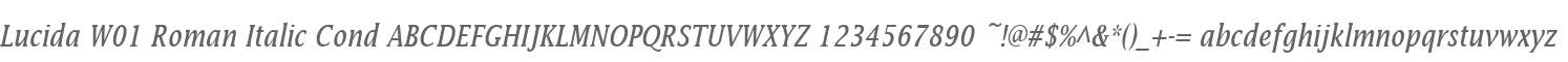 Lucida W01 Roman Italic Cond
