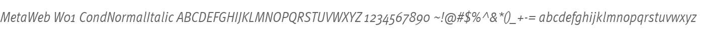 MetaWeb W01 CondNormalItalic