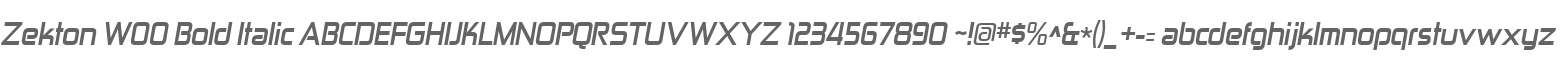 Zekton W00 Bold Italic