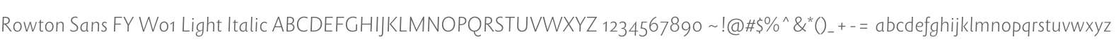 Rowton Sans FY W01 Light Italic