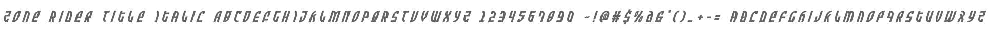 Zone Rider Title Italic