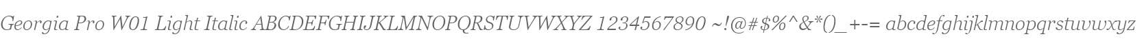 Georgia Pro W01 Light Italic