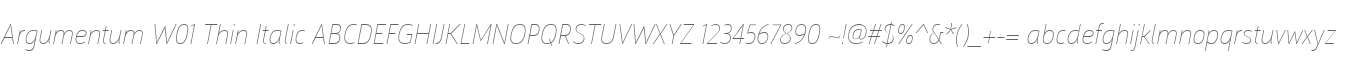 Argumentum W01 Thin Italic