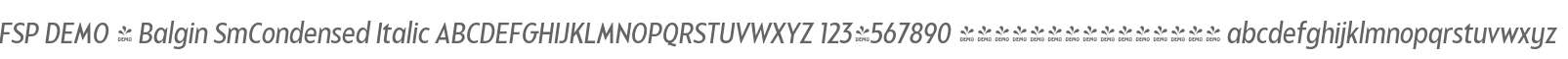 FSP DEMO - Balgin SmCondensed