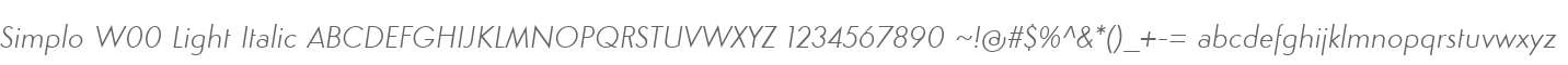 Simplo W00 Light Italic