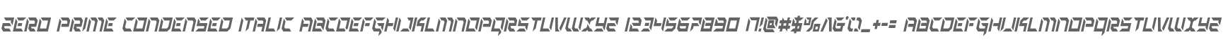 Zero Prime Condensed Italic