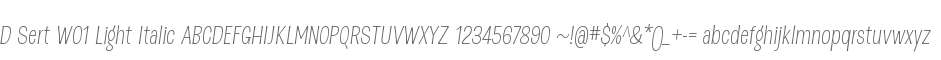 D Sert W01 Light Italic