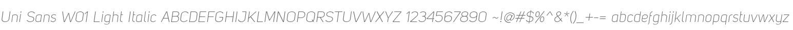 Uni Sans W01 Light Italic