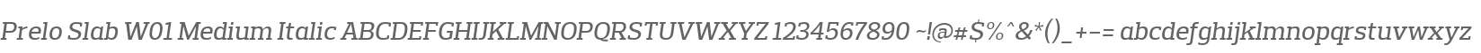 Prelo Slab W01 Medium Italic