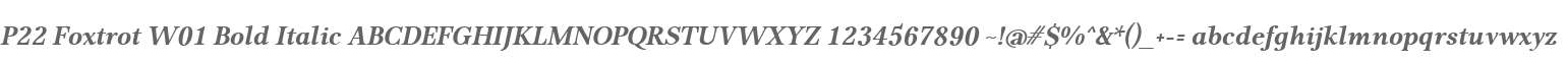 P22 Foxtrot W01 Bold Italic