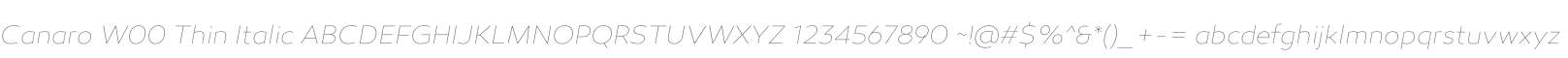 Canaro W00 Thin Italic