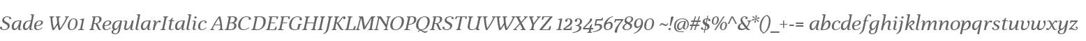 Sade W01 RegularItalic