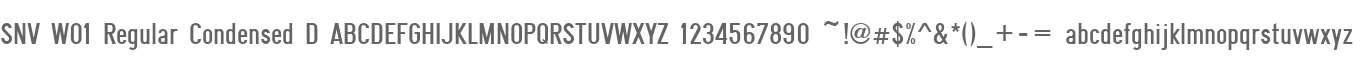 SNV W01 Regular Condensed D