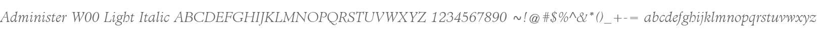 Administer W00 Light Italic