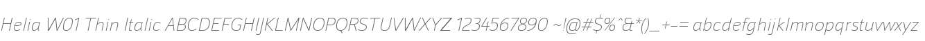 Helia W01 Thin Italic
