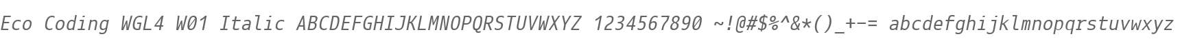 Eco Coding WGL4 W01 Italic