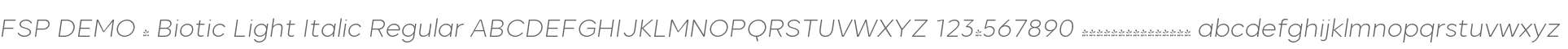 FSP DEMO - Biotic Light Italic