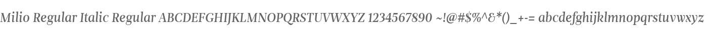 Milio Regular Italic Regular