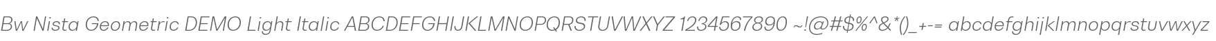Bw Nista Geometric DEMO Light Italic