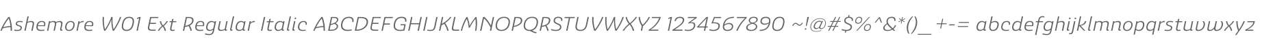Ashemore W01 Ext Regular Italic