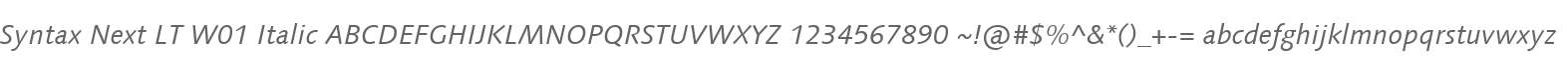 Syntax Next LT W01 Italic