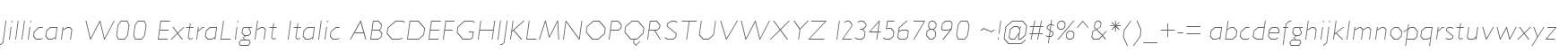 Jillican W00 ExtraLight Italic