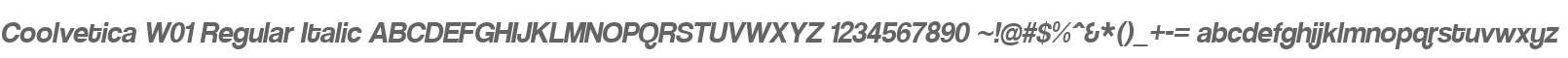 Coolvetica W01 Regular Italic