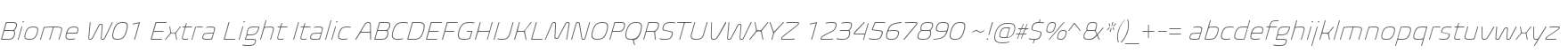 Biome W01 Extra Light Italic