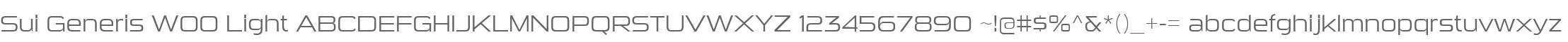 Sui Generis W00 Light