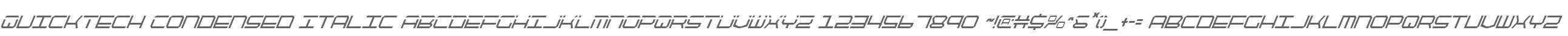 QuickTech Condensed Italic
