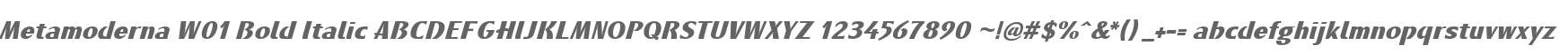 Metamoderna W01 Bold Italic