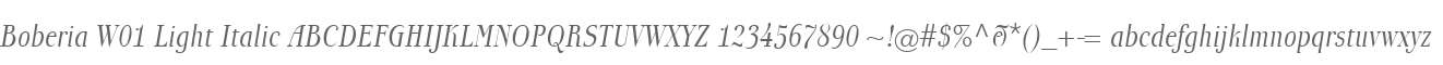 Boberia W01 Light Italic
