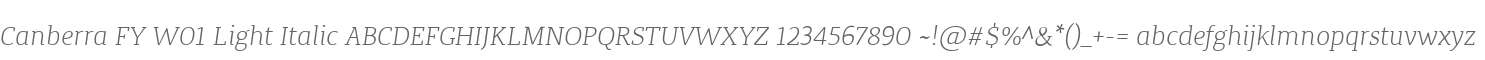 Canberra FY W01 Light Italic