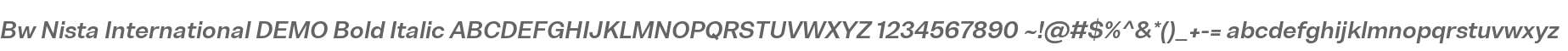 Bw Nista International DEMO Bold Italic