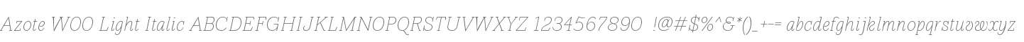 Azote W00 Light Italic