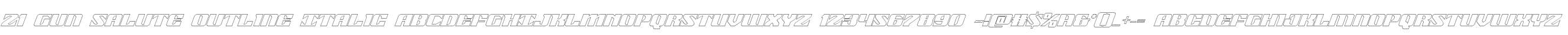 21 Gun Salute Outline Italic