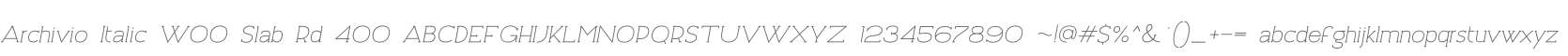 Archivio Italic W00 Slab Rd 400