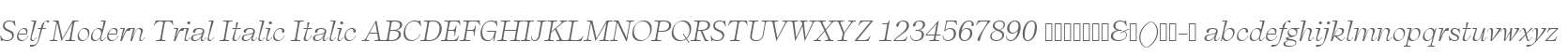 Self Modern Trial Italic Italic