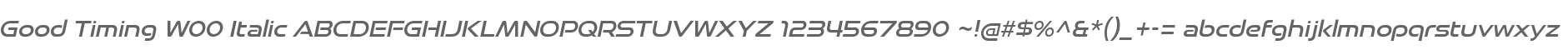 Good Timing W00 Italic