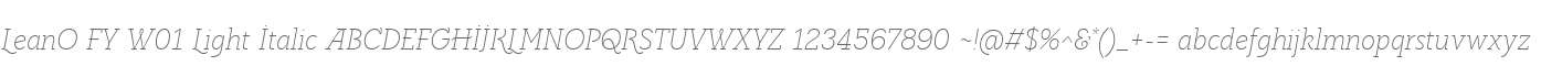 LeanO FY W01 Light Italic