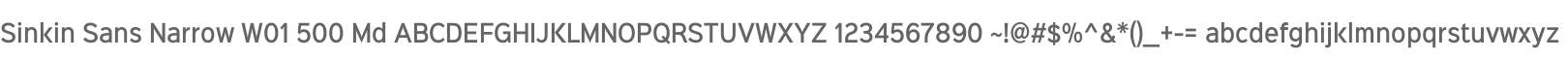 Sinkin Sans Narrow W01 500 Md
