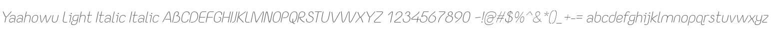 Yaahowu Light Italic Italic