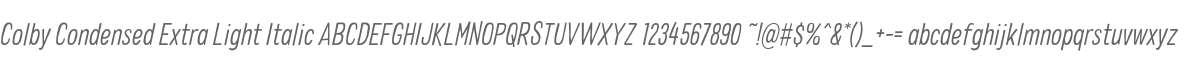 Colby Condensed Extra Light Italic