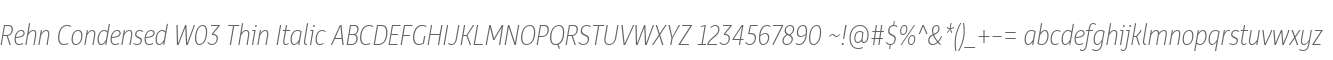 Rehn Condensed W03 Thin Italic