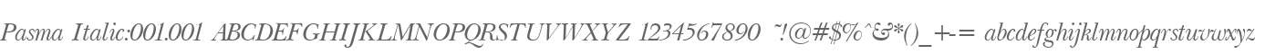 Pasma Italic:001.001