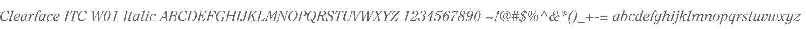 Clearface ITC W01 Italic